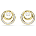 Hyperbola stud earrings Round cut, White, Gold-tone plated 5740407