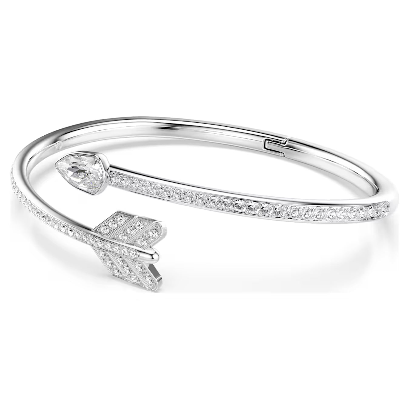 Idyllia bangle Mixed cuts, Arrow, White, Rhodium plated 5737264