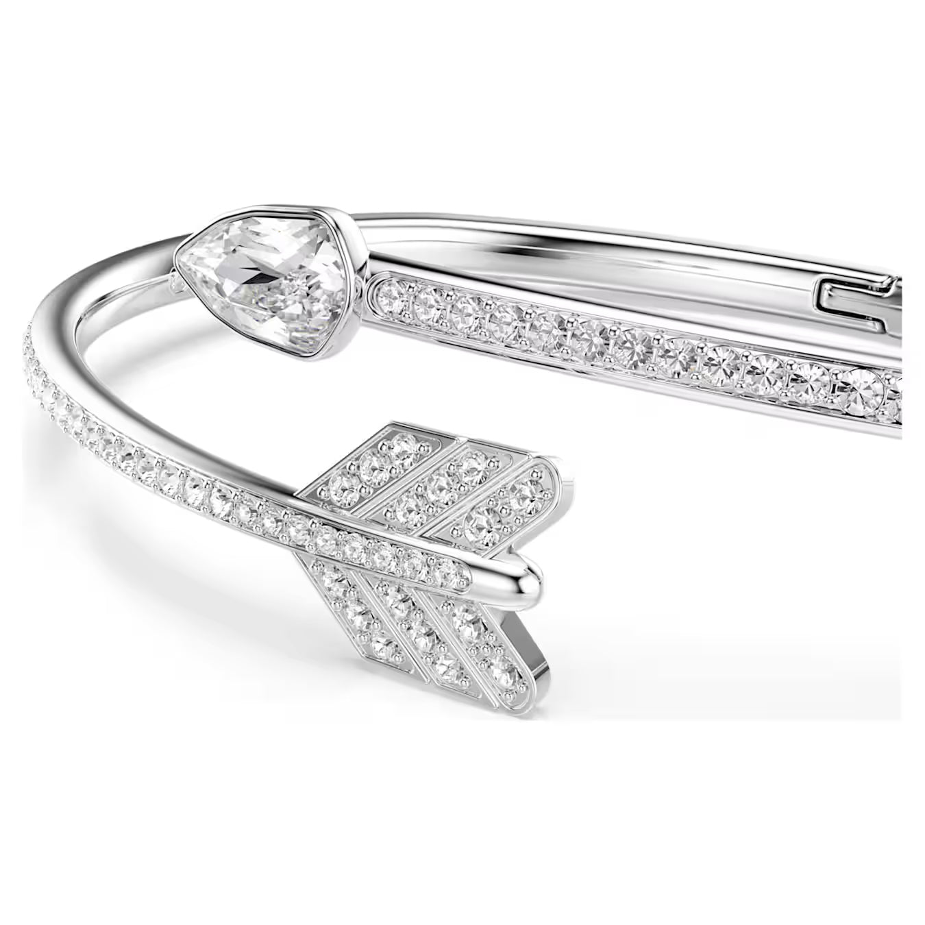 Idyllia bangle Mixed cuts, Arrow, White, Rhodium plated 5737264