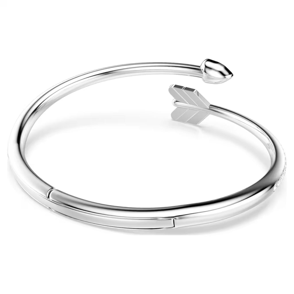 Idyllia bangle Mixed cuts, Arrow, White, Rhodium plated 5737264