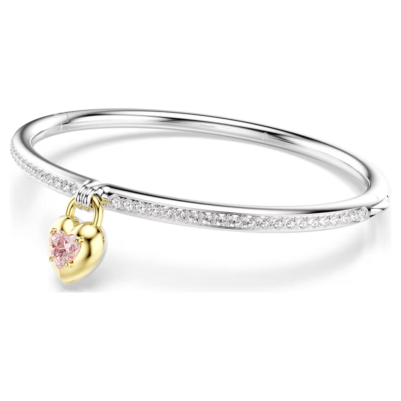 Idyllia bangle Mixed cuts, Heart, Pink, Mixed metal finish 5737266