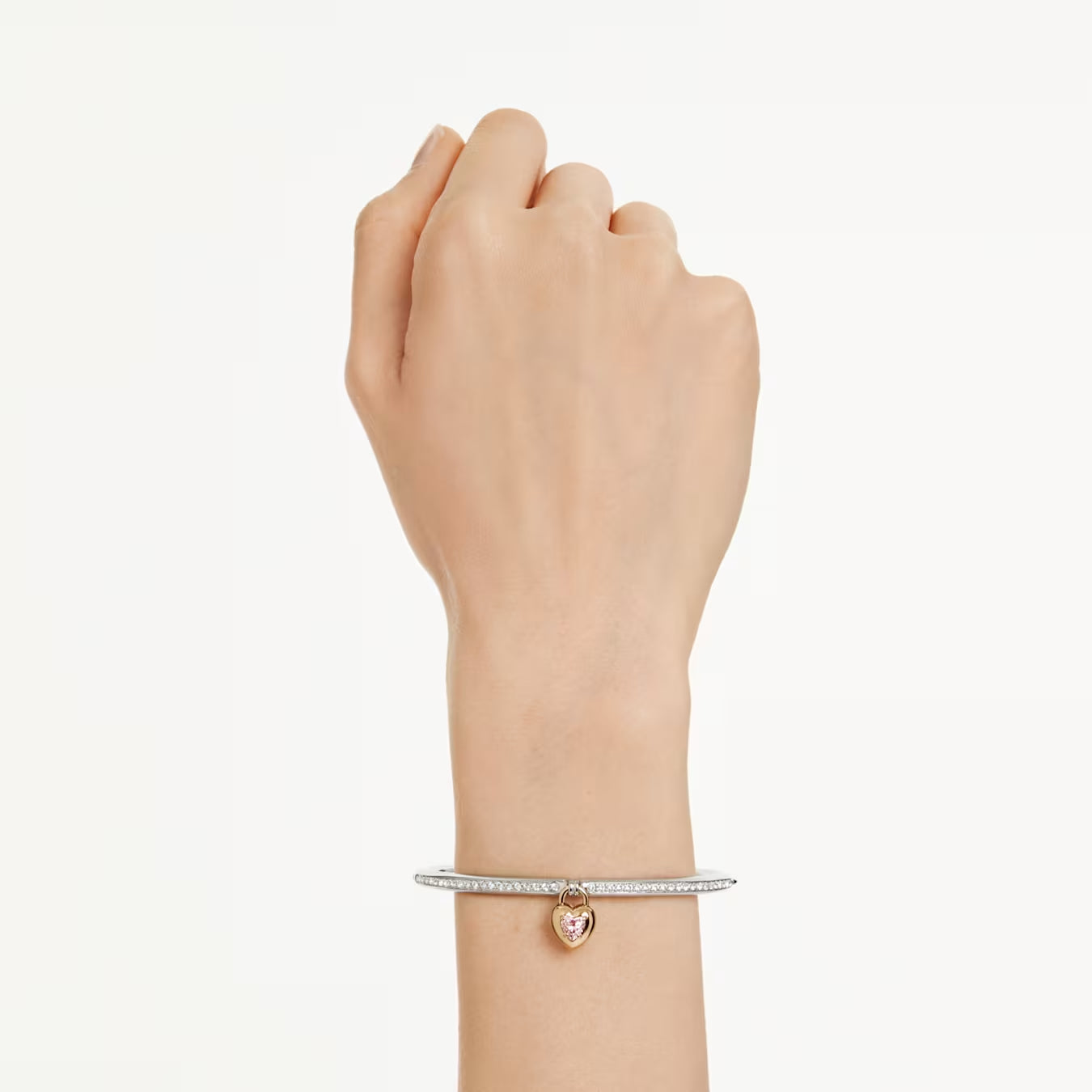 Idyllia bangle Mixed cuts, Heart, Pink, Mixed metal finish 5737266