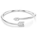 Idyllia bangle Mixed cuts, Arrow, White, Rhodium plated 5737264