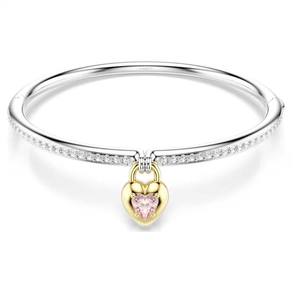Idyllia bangle Mixed cuts, Heart, Pink, Mixed metal finish 5737266