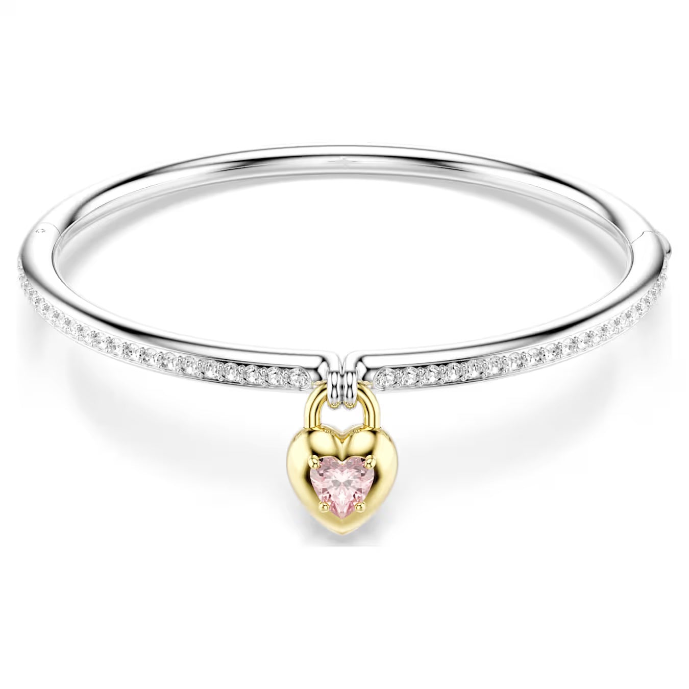 Idyllia bangle Mixed cuts, Heart, Pink, Mixed metal finish 5737266