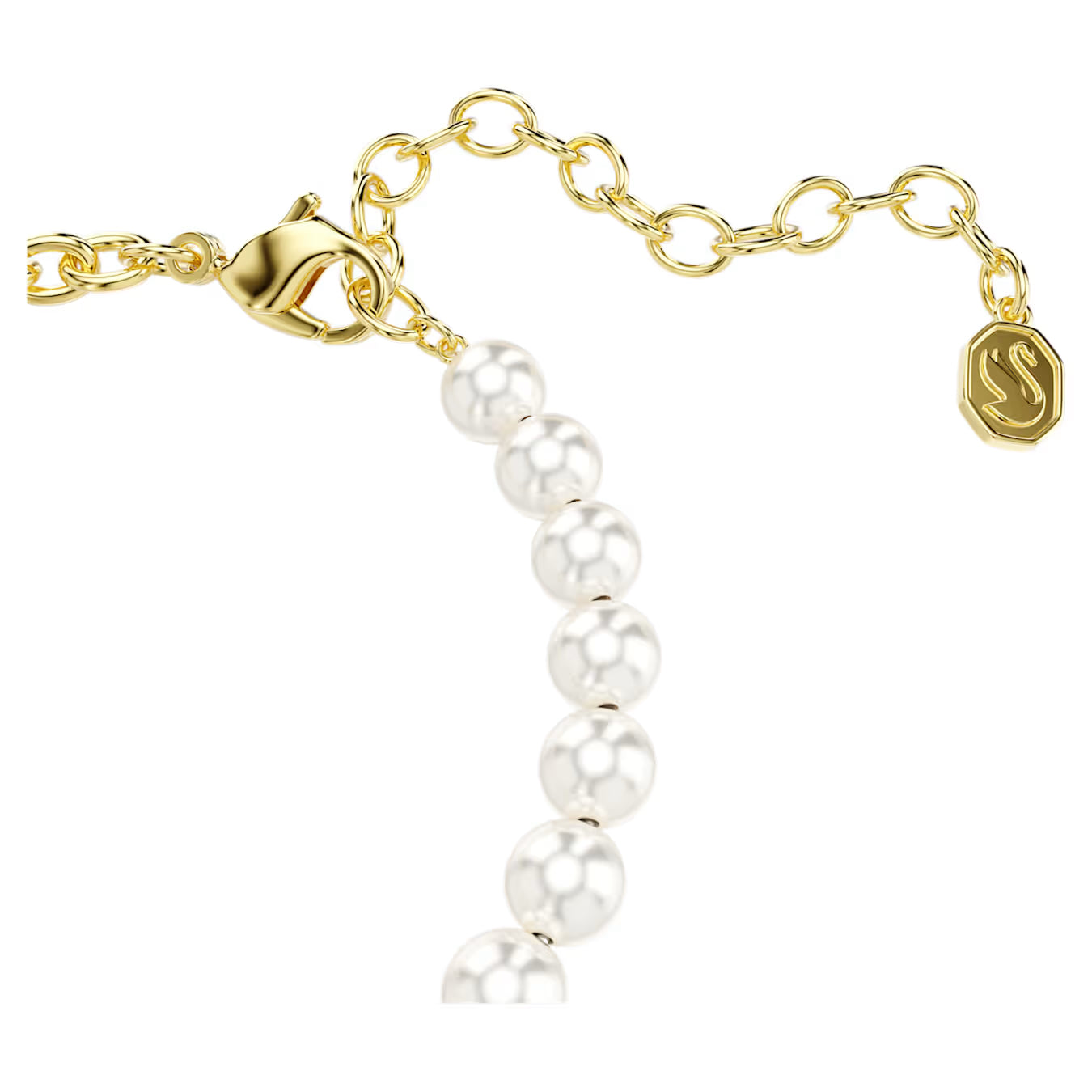 Idyllia bracelet Crystal pearl, Round cut, Teddy, Gold tone, Gold-tone plated 5737622