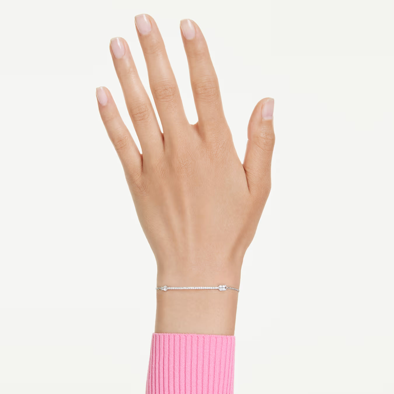 Idyllia bracelet Mixed cuts, Arrow, White, Rhodium plated 5741523