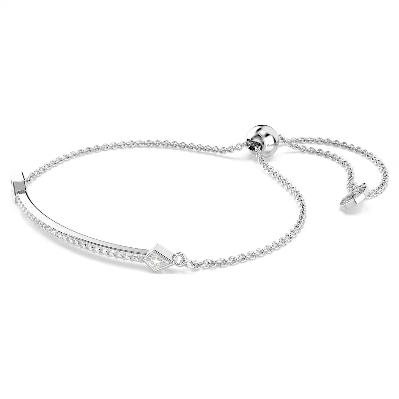 Idyllia bracelet Mixed cuts, Arrow, White, Rhodium plated 5741523