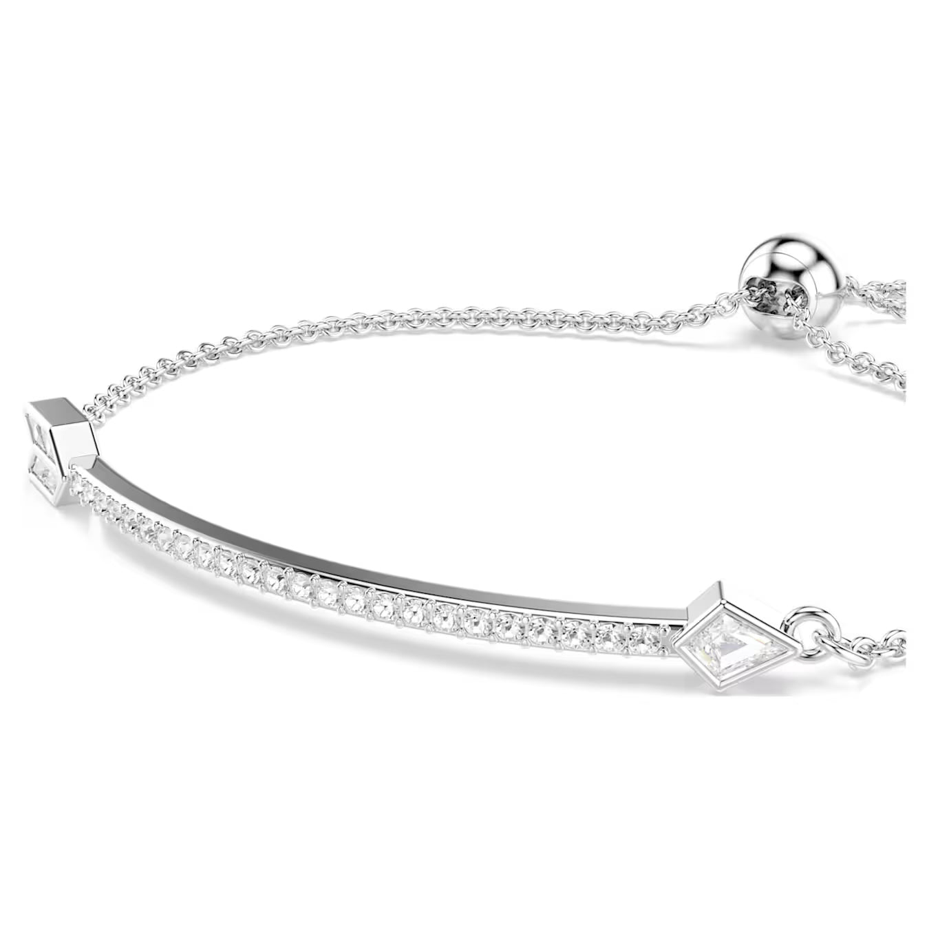 Idyllia bracelet Mixed cuts, Arrow, White, Rhodium plated 5741523