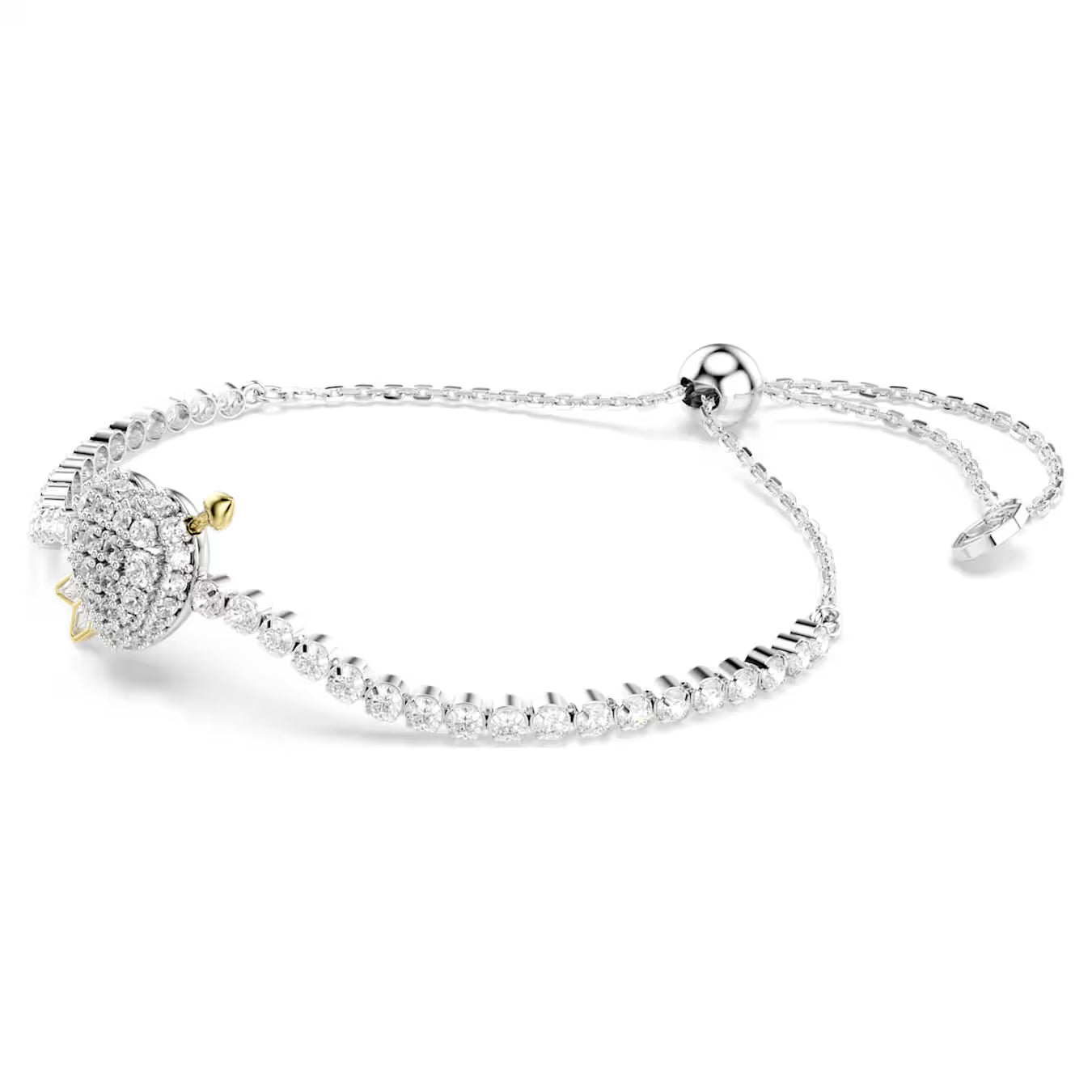 Idyllia bracelet Mixed cuts, Heart with arrow, White, Rhodium plated 5742022