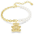 Idyllia bracelet Crystal pearl, Round cut, Teddy, Gold tone, Gold-tone plated 5737622
