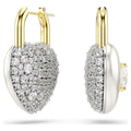 Idyllia drop earrings Mixed cuts, Heart, White, Gold-tone plated 5737297
