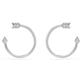 Idyllia hoop earrings Mixed cuts, Arrow, White, Rhodium plated 5741522