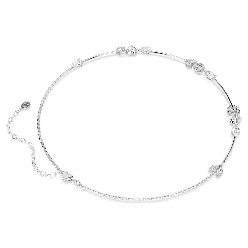 Idyllia necklace Heart with arrow, White, Rhodium plated 5743411