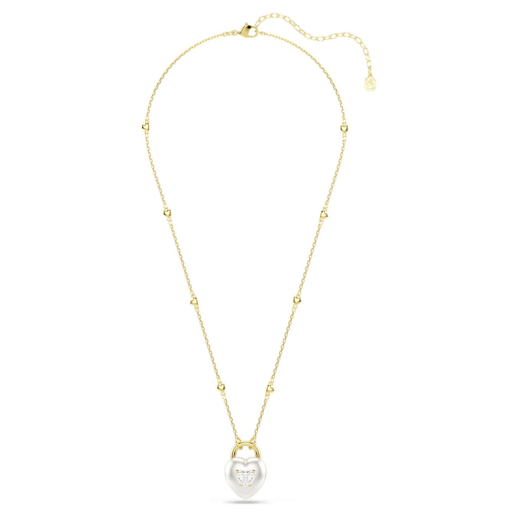 Idyllia pendant Mixed cuts, Heart, White, Gold-tone plated 5744127