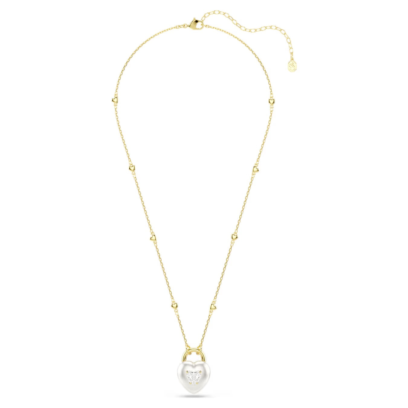 Idyllia pendant Mixed cuts, Heart, White, Gold-tone plated 5744127