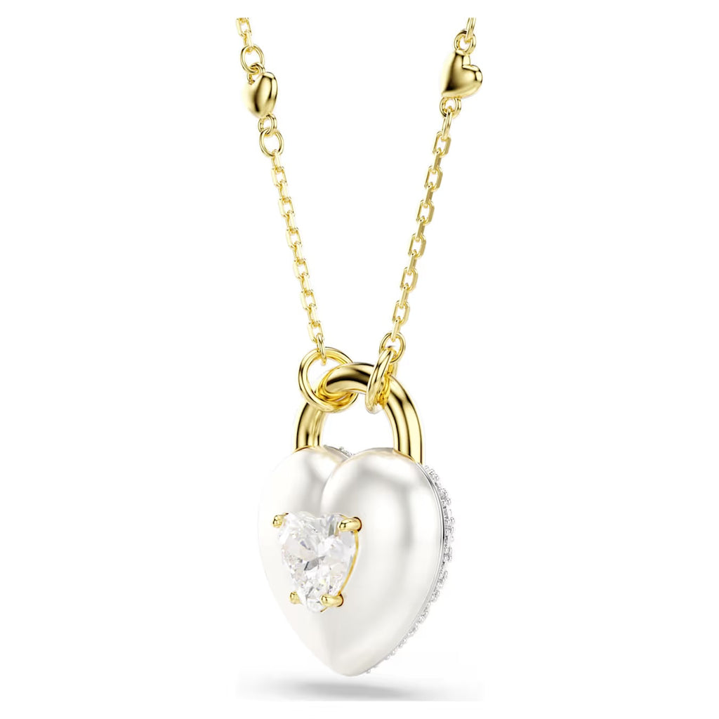 Idyllia pendant Mixed cuts, Heart, White, Gold-tone plated 5744127