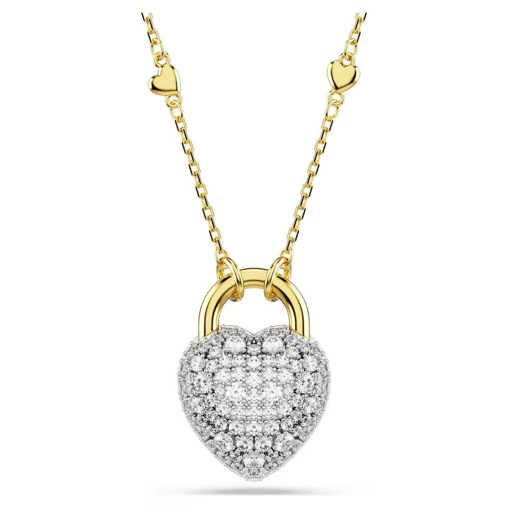 Idyllia pendant Mixed cuts, Heart, White, Gold-tone plated 5744127