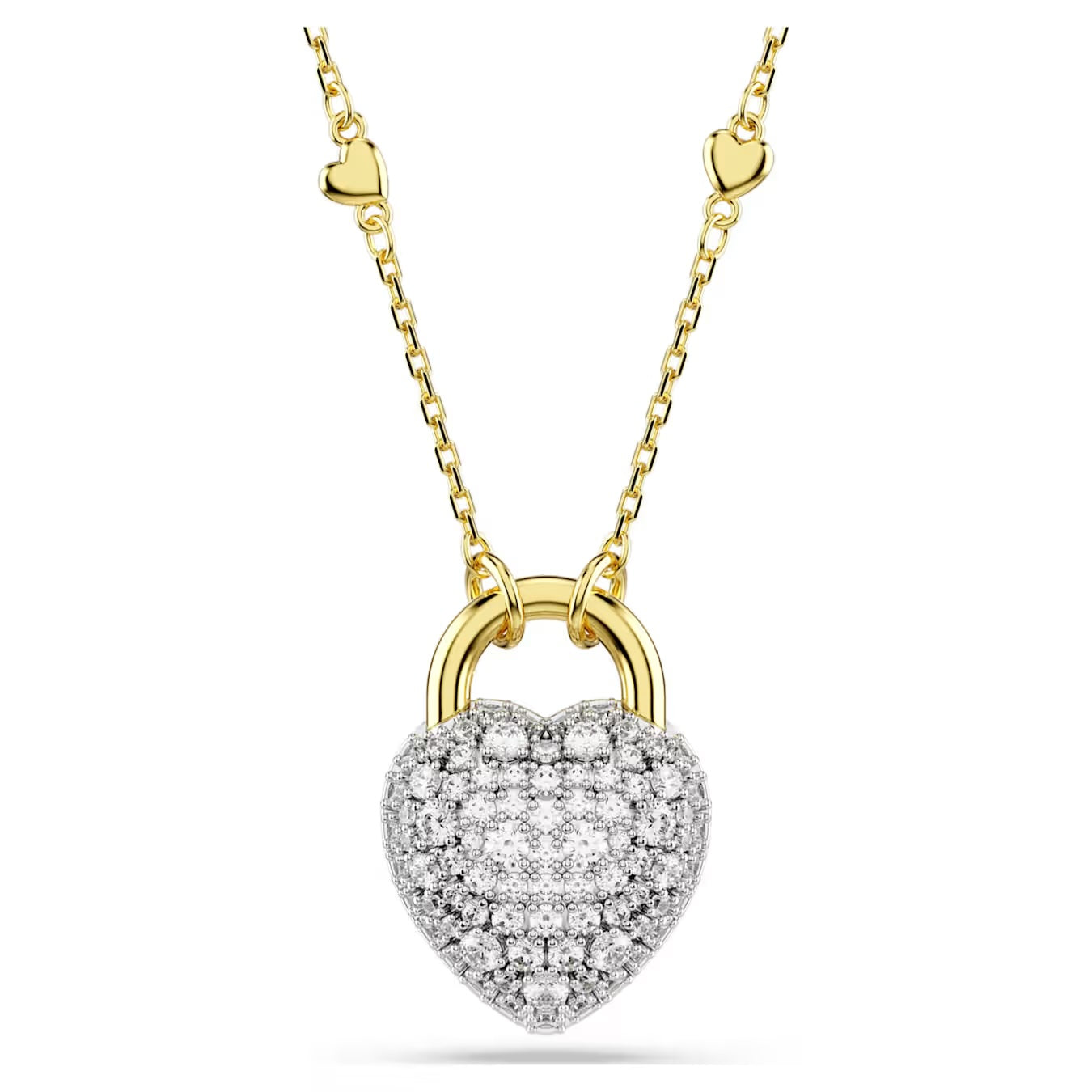 Idyllia pendant Mixed cuts, Heart, White, Gold-tone plated 5744127