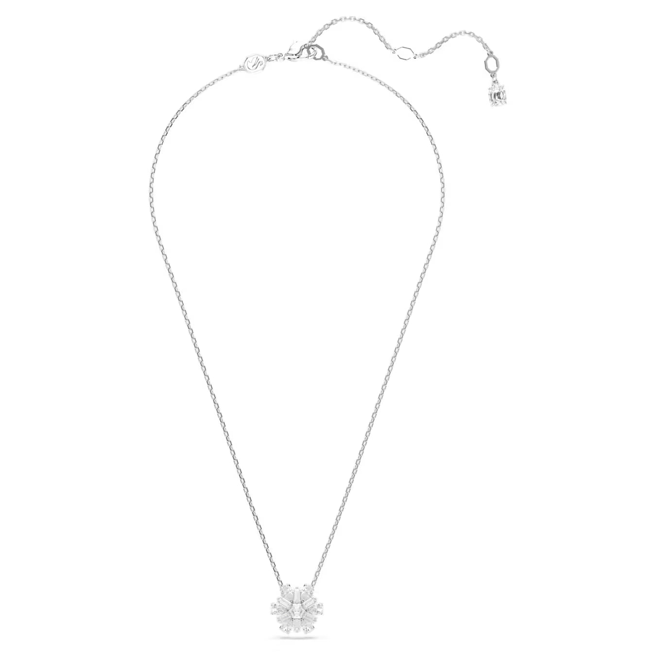 Idyllia pendant Mixed cuts, Snowflake, White, Rhodium plated 5691484