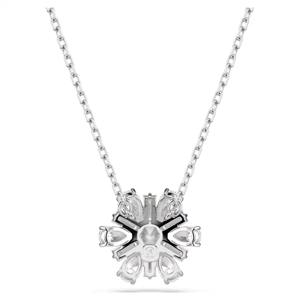 Idyllia pendant Mixed cuts, Snowflake, White, Rhodium plated 5691484