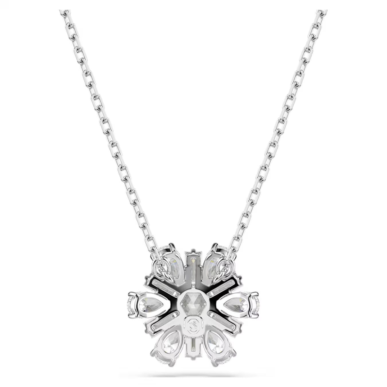Idyllia pendant Mixed cuts, Snowflake, White, Rhodium plated 5691484