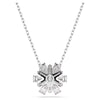 Idyllia pendant Mixed cuts, Snowflake, White, Rhodium plated