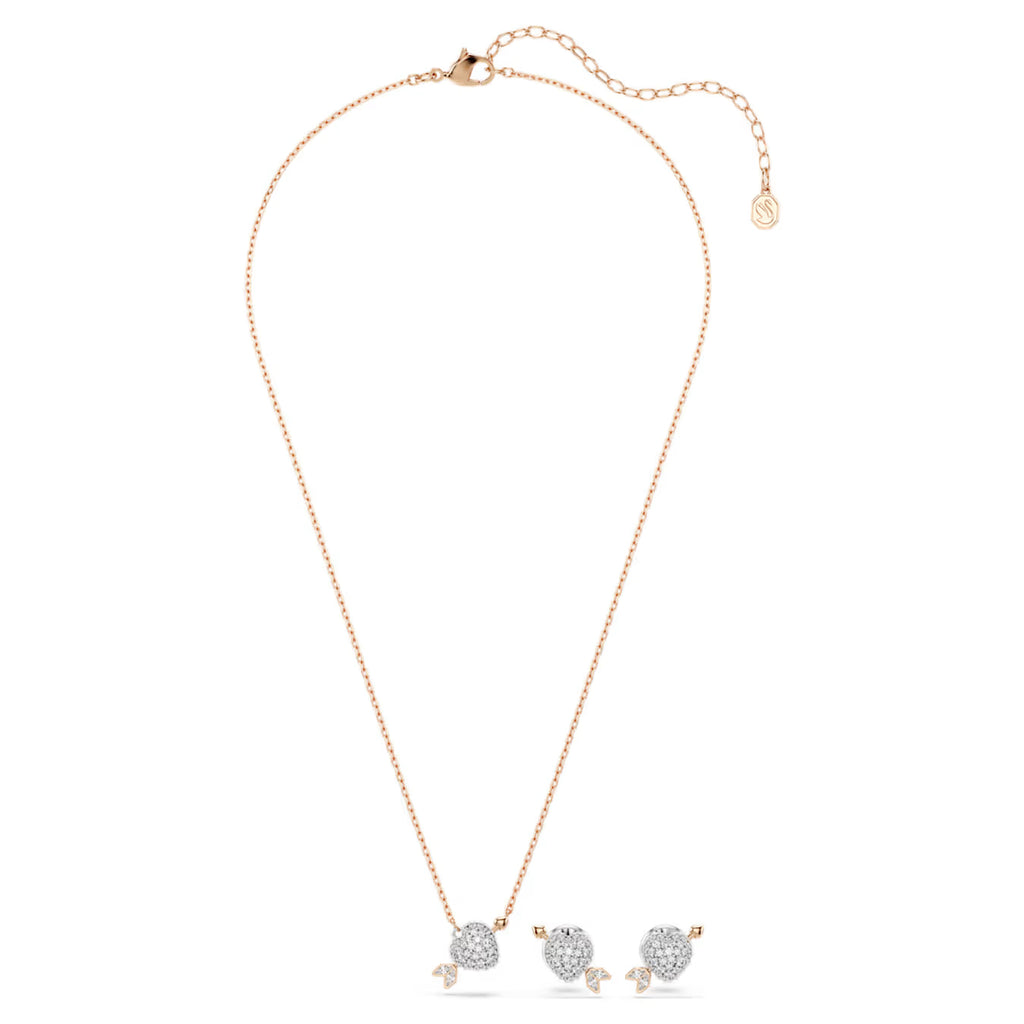 Idyllia set Mixed cuts, Heart with arrow, White, Rose gold-tone plated 5745580