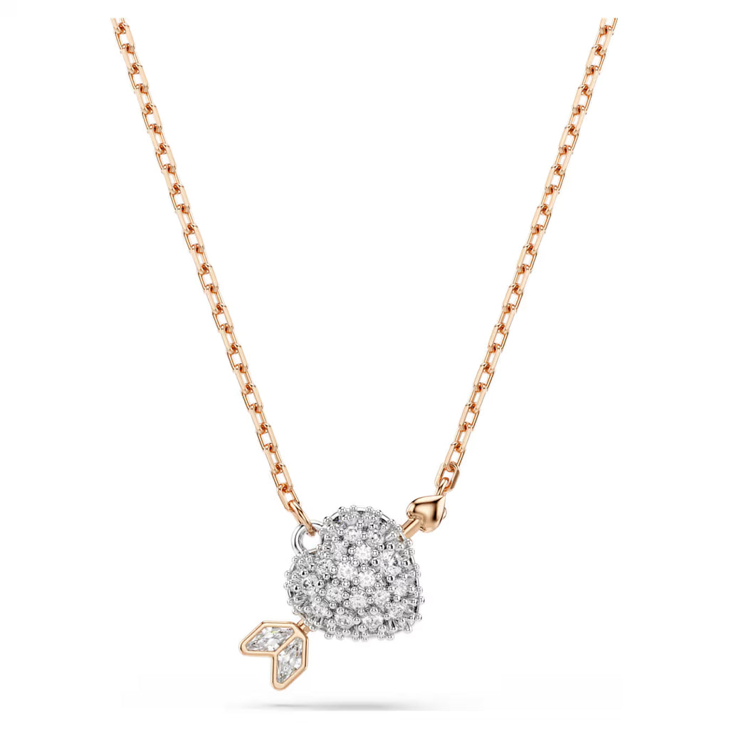 Idyllia set Mixed cuts, Heart with arrow, White, Rose gold-tone plated 5745580