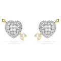 Idyllia stud earrings Mixed cuts, Heart with arrow, White, Mixed metal finish  5737298