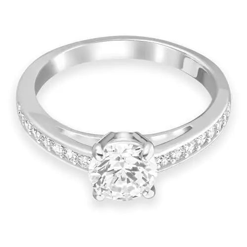 Attract Round Ring Rhodium Plated Size 50 5032919