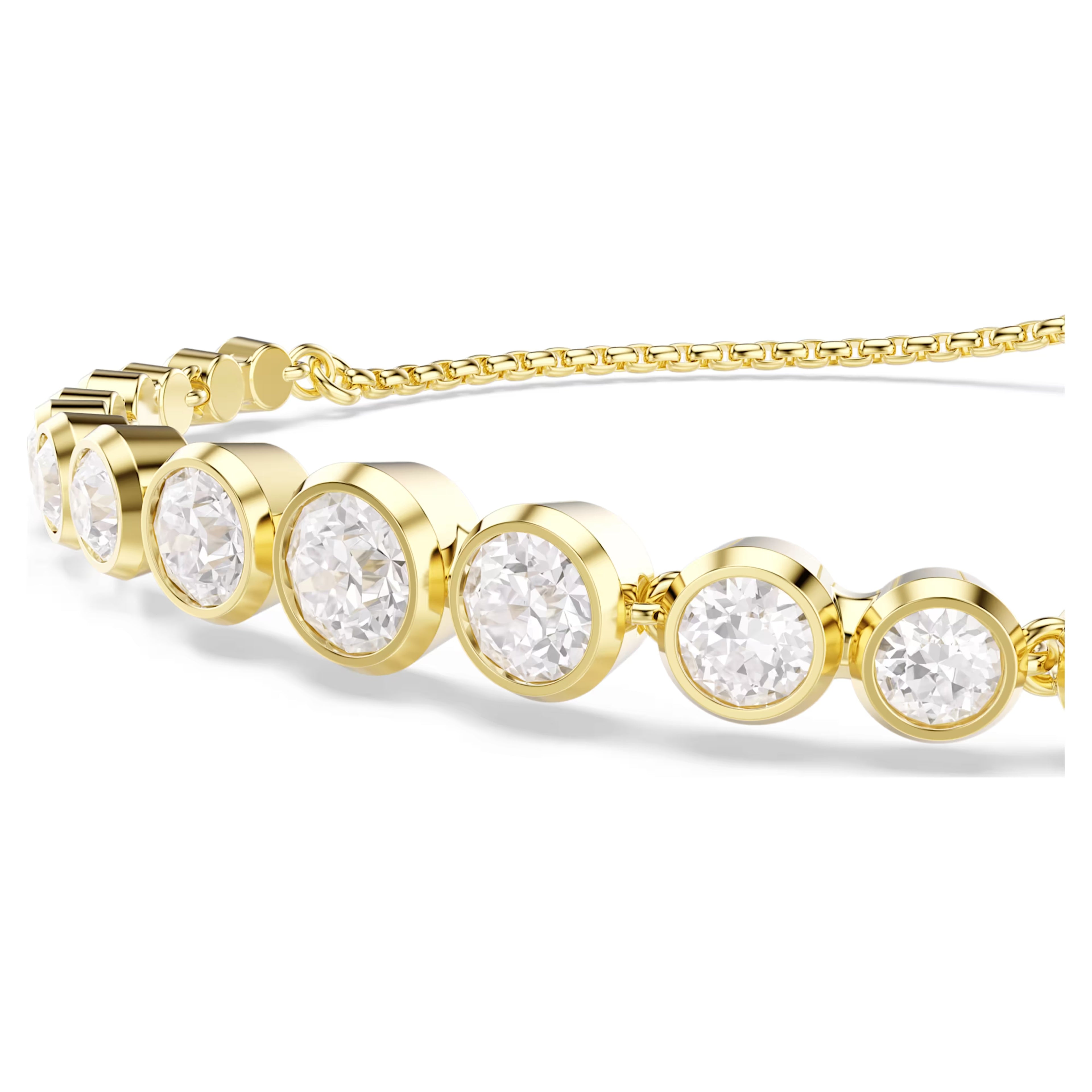 Imber bracelet Mixed round cuts, White, 18k gold finish 5705450