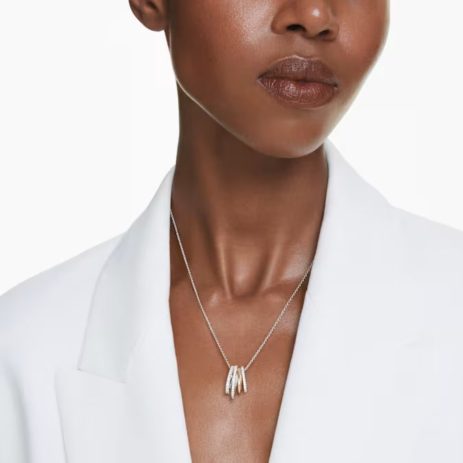 Hyperbola pendant Mixed cuts, White, Mixed metal finish 5696626
