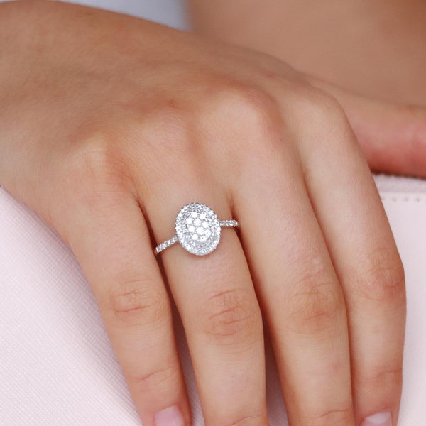 Cluster Ring with 0.5ct Diamonds in 9K White Gold