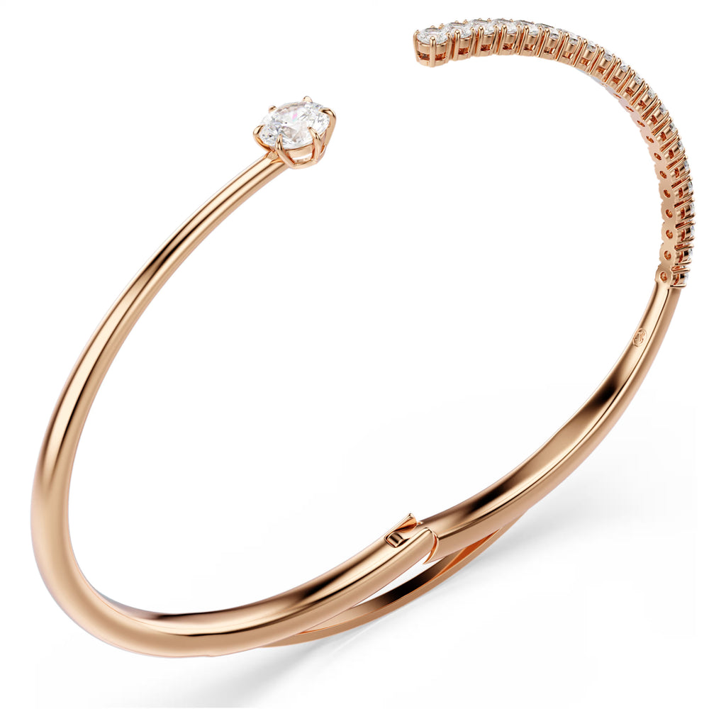 Matrix Round Cut Bangle (White, 18K Rose Gold Finish, Size M) 5763819
