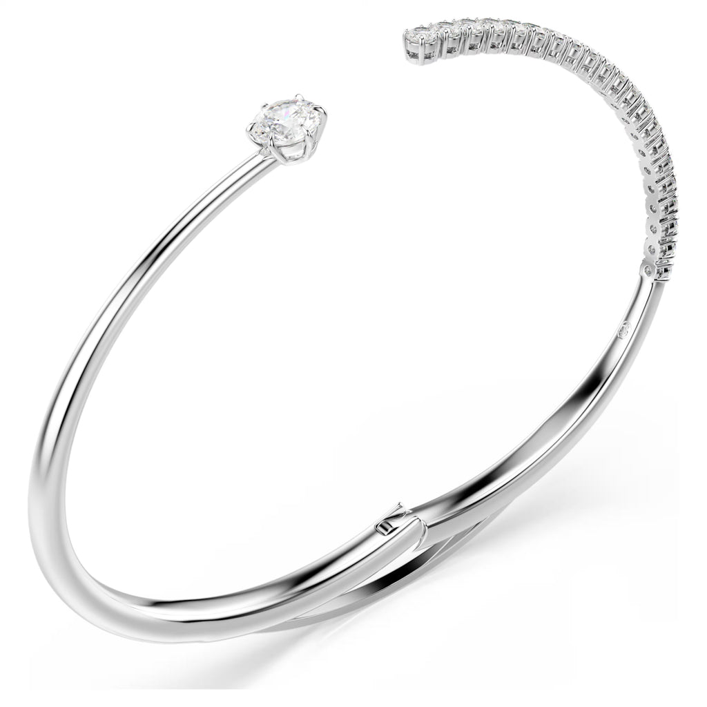 Matrix Round Cut Bangle (White, Rhodium Plated, Size S)  5753570