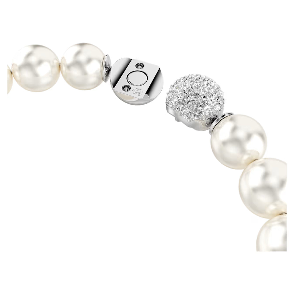 Matrix bracelet Crystal pearl, White, Rhodium plated 5747747