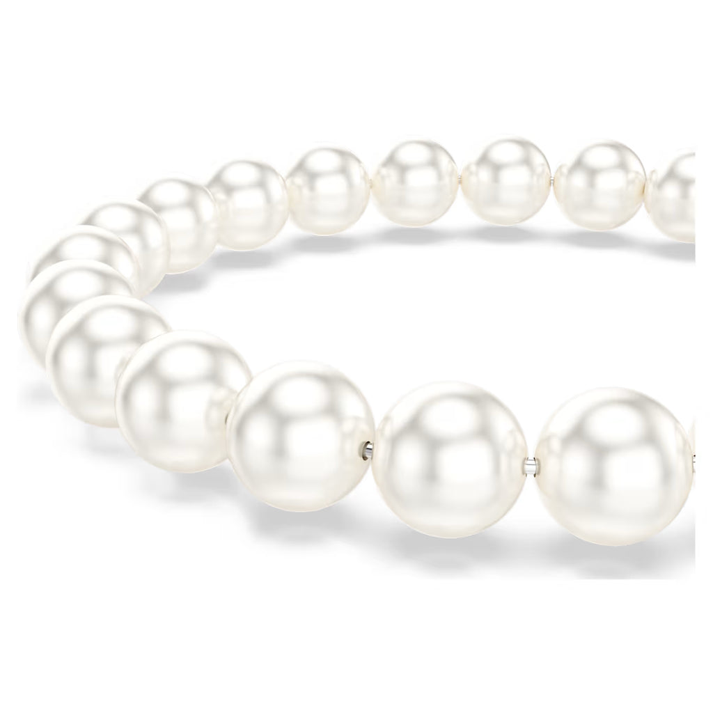 Matrix bracelet Crystal pearl, White, Rhodium plated 5747747