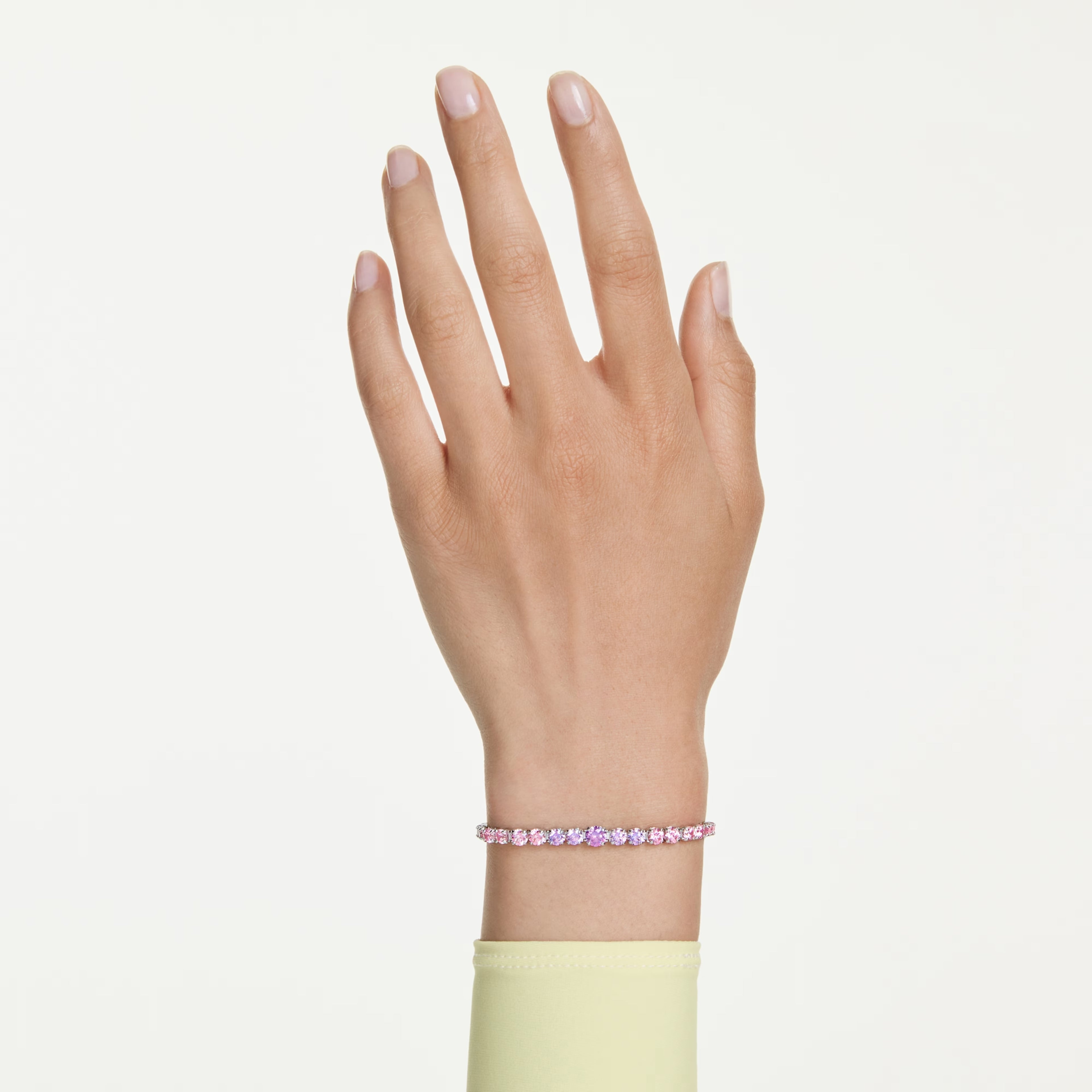 Matrix bracelet Gradient of round cuts, Multicolored, Rhodium plated 5751197