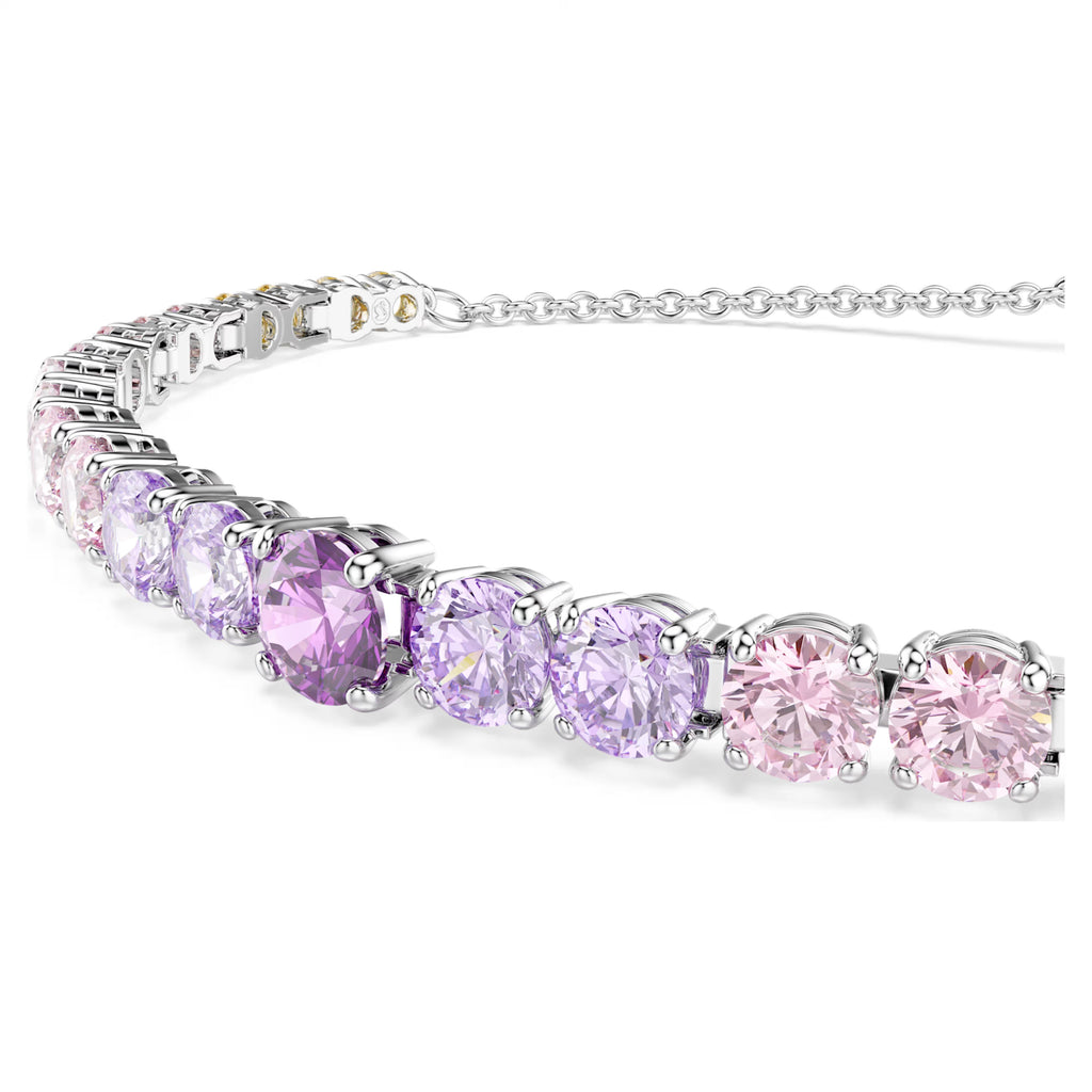 Matrix bracelet Gradient of round cuts, Multicolored, Rhodium plated 5751197