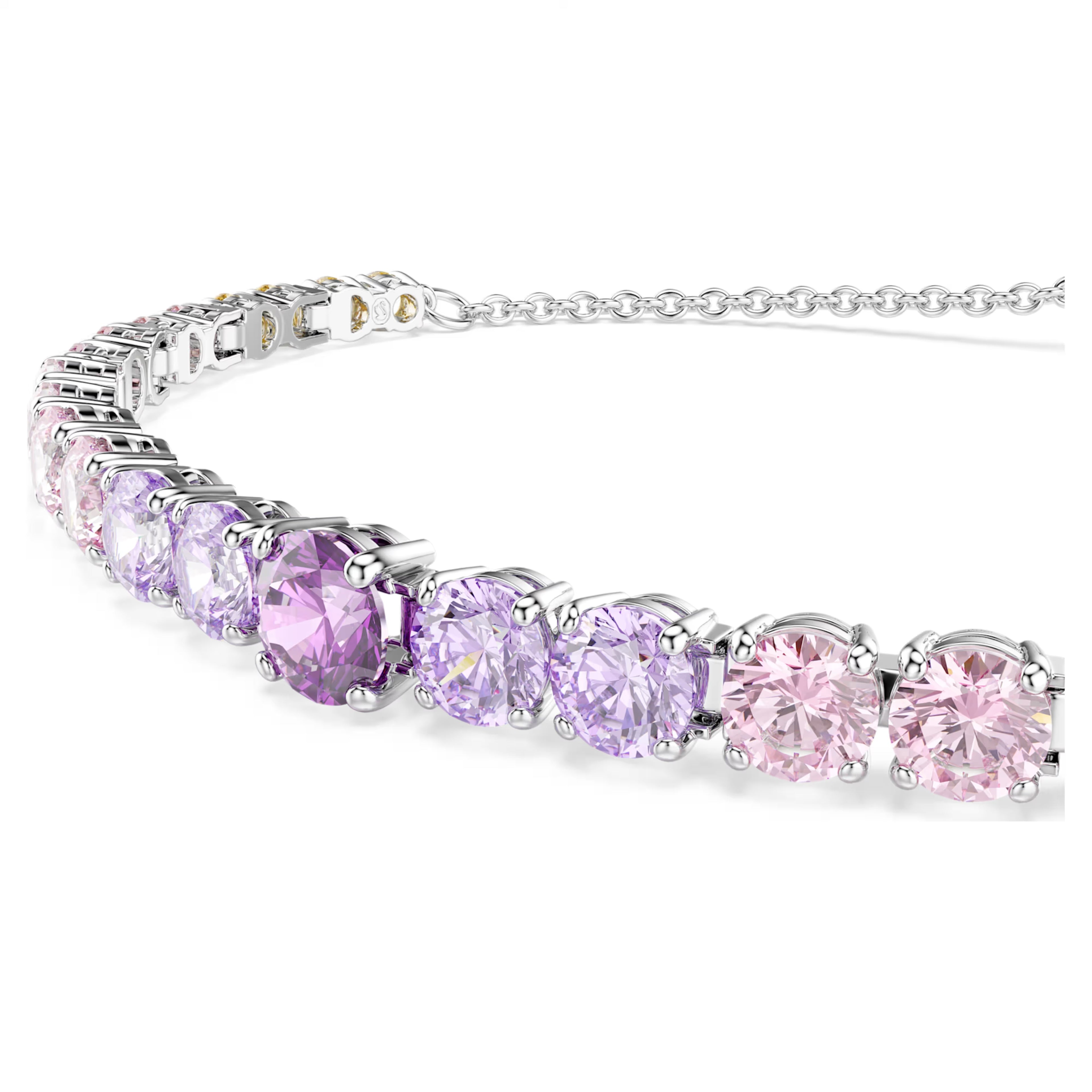 Matrix bracelet Gradient of round cuts, Multicolored, Rhodium plated 5751197