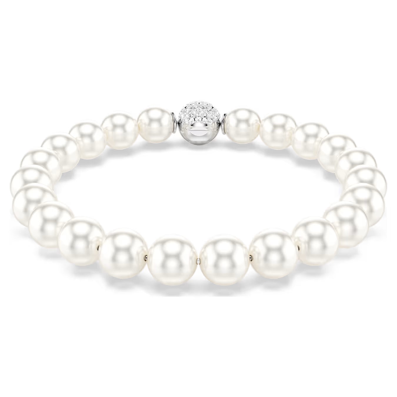 Matrix bracelet Crystal pearl, White, Rhodium plated 5747747