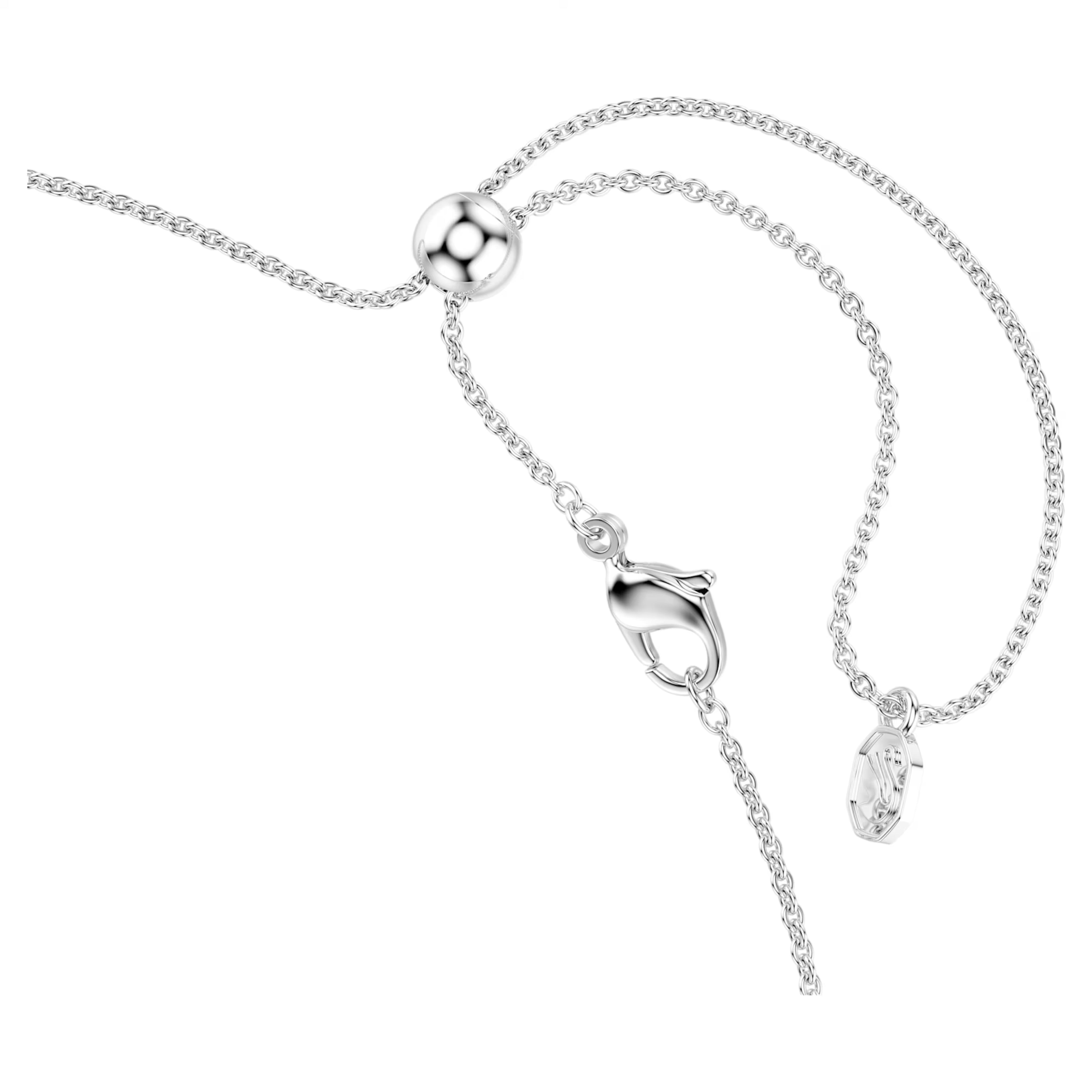 Matrix necklace Gradient of round cuts, Multicoloured, Rhodium plated 5751196