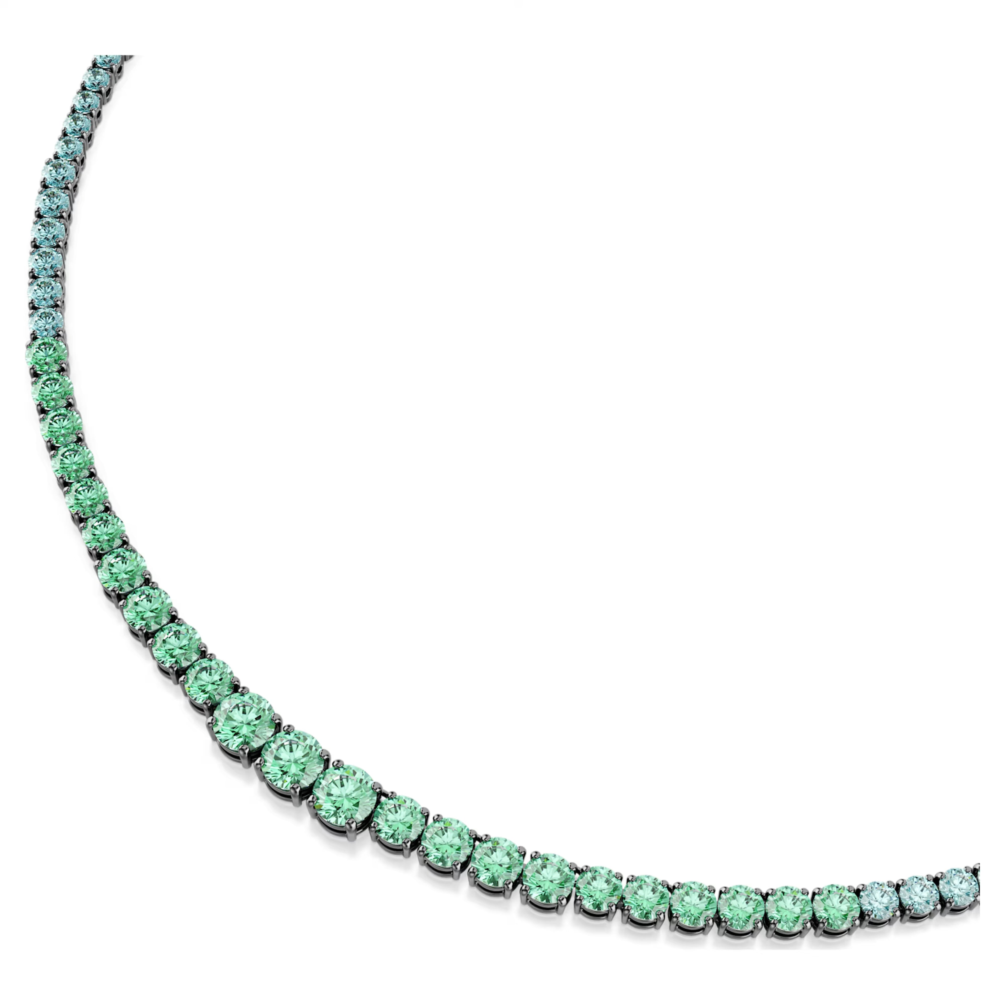 Matrix necklace Gradient of round cuts, Multicoloured, Ruthenium plated 5751192