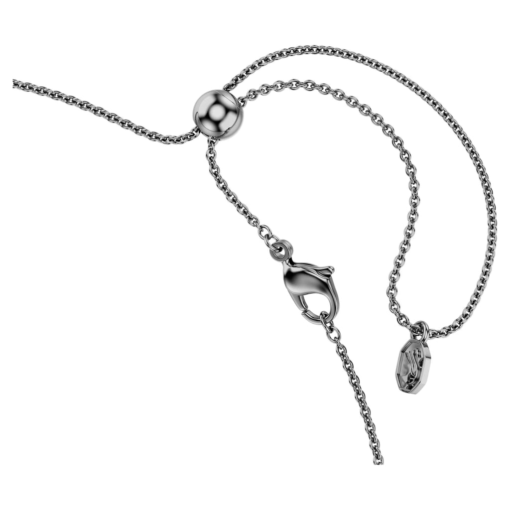 Matrix necklace Gradient of round cuts, Multicoloured, Ruthenium plated 5751192