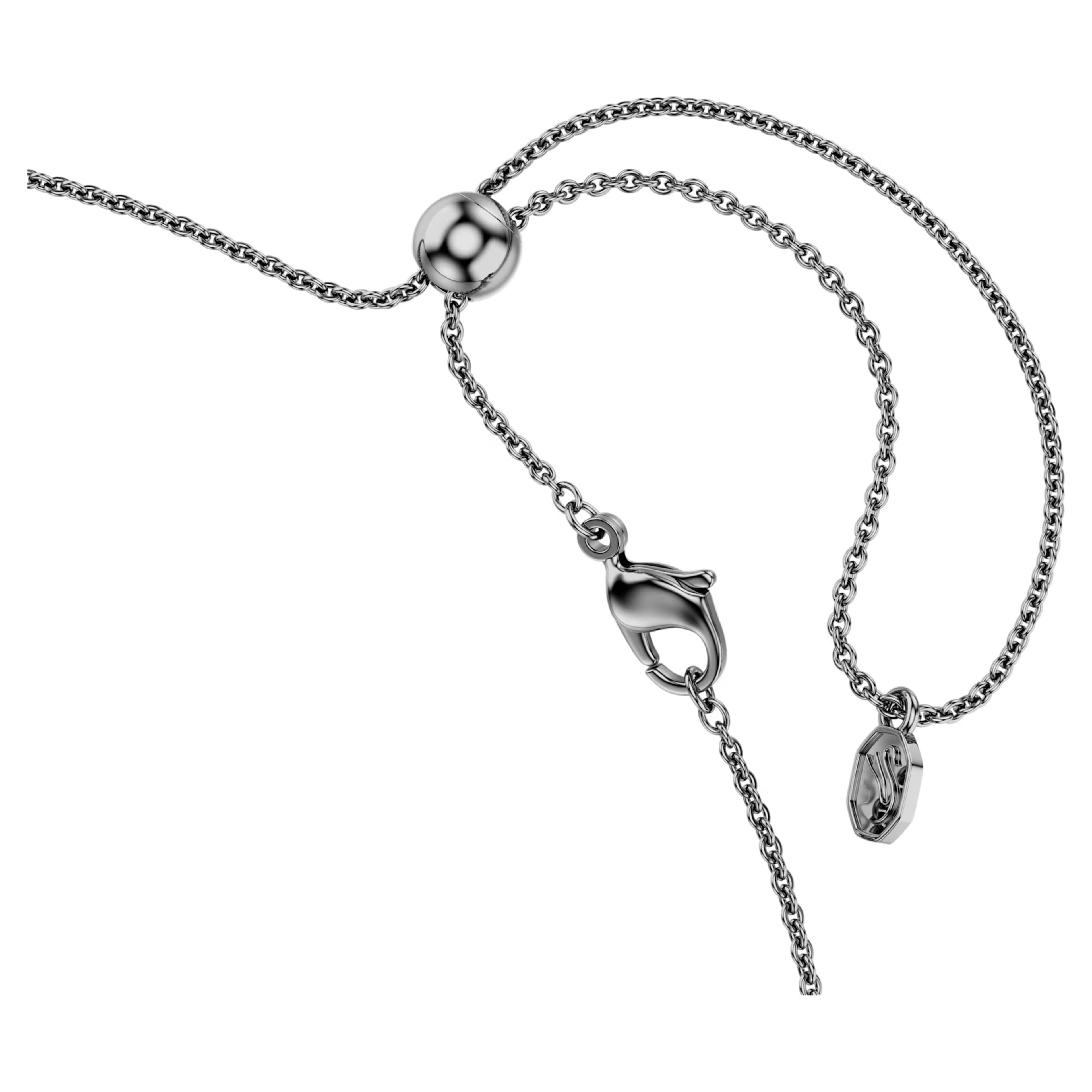 Matrix necklace Gradient of round cuts, Multicoloured, Ruthenium plated 5751192