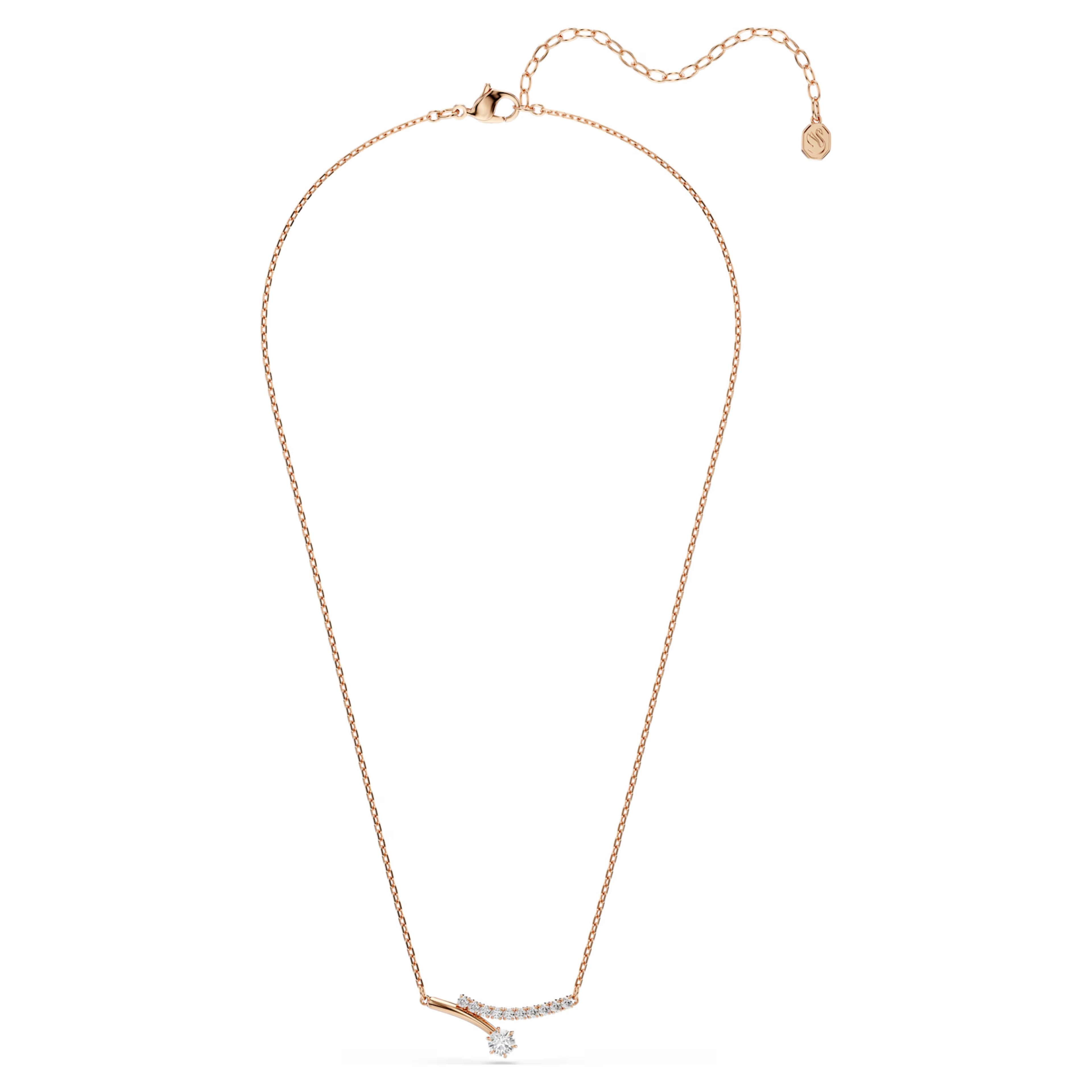 Matrix Round Cut Necklace (White, 18K Rose Gold Finish) 5763823