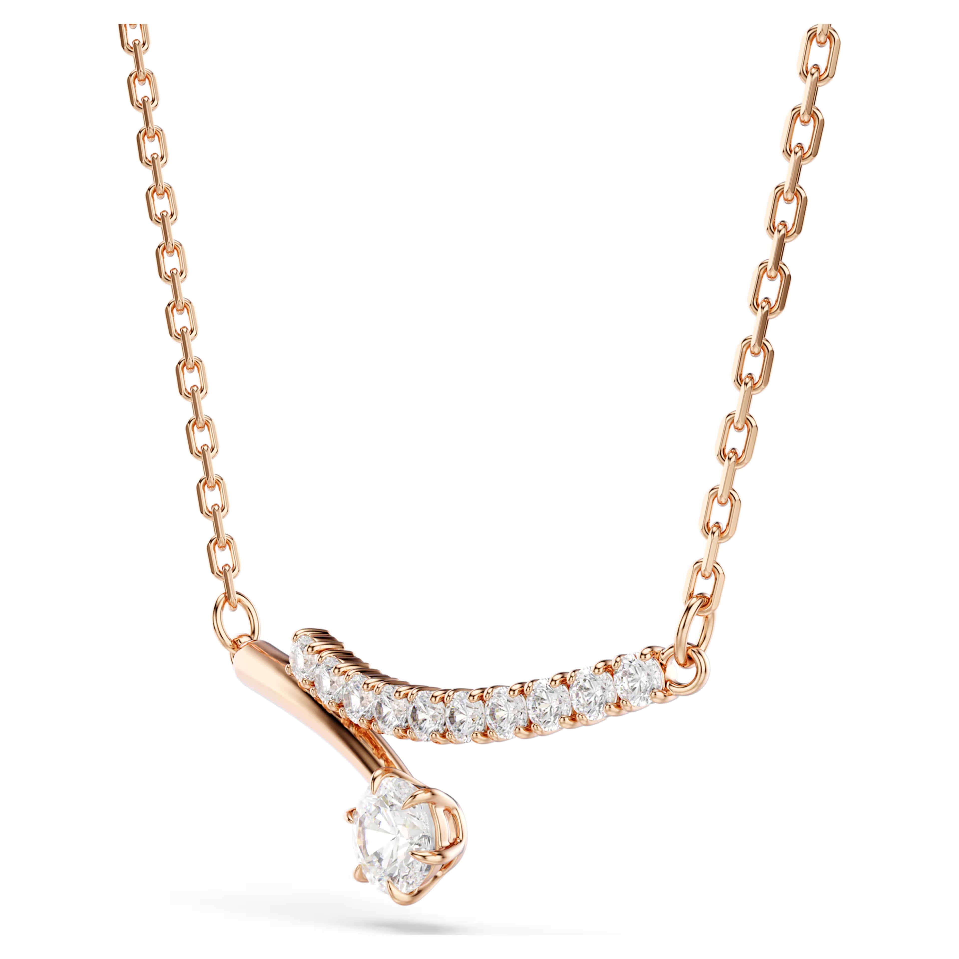 Matrix Round Cut Necklace (White, 18K Rose Gold Finish) 5763823