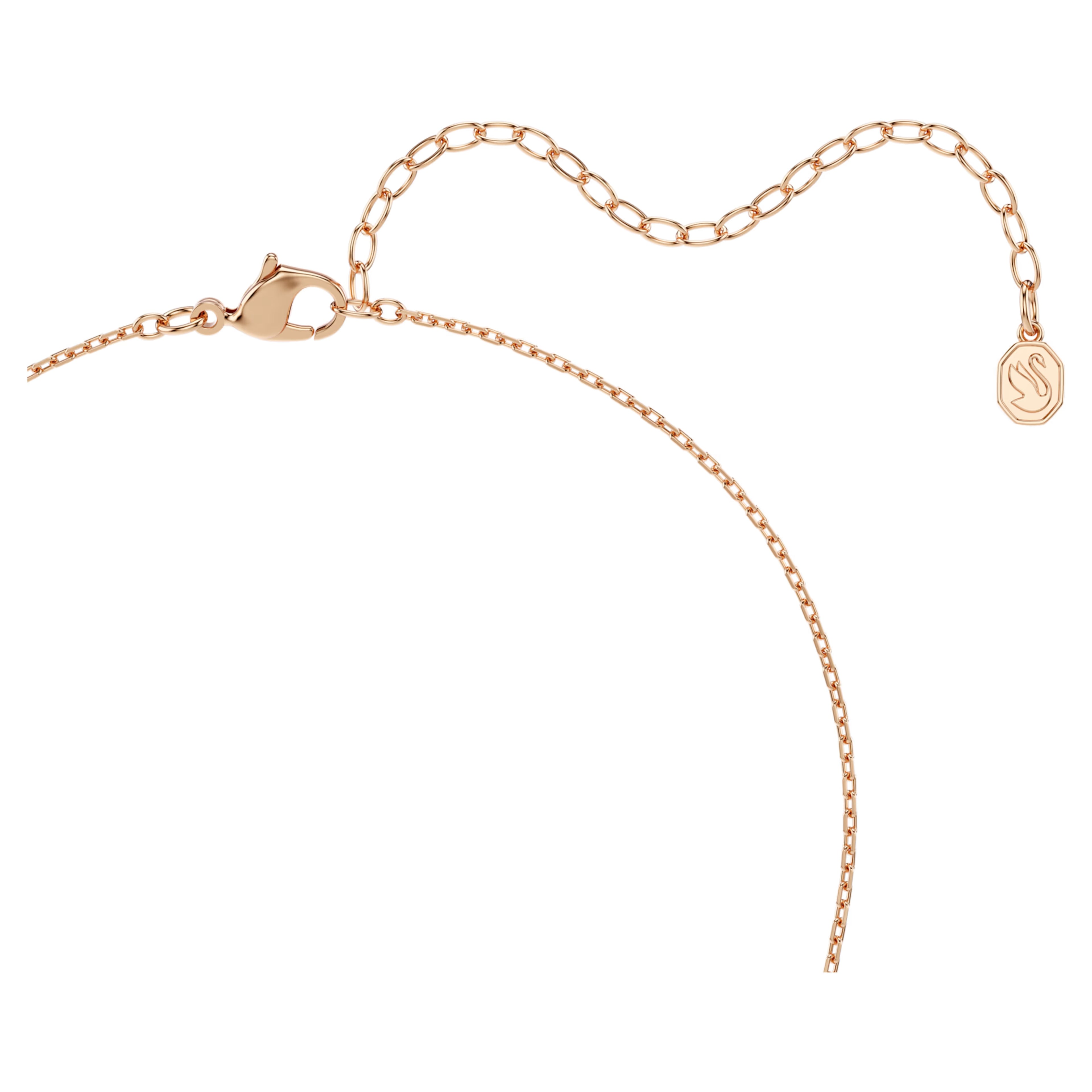 Matrix Round Cut Necklace (White, 18K Rose Gold Finish) 5763823