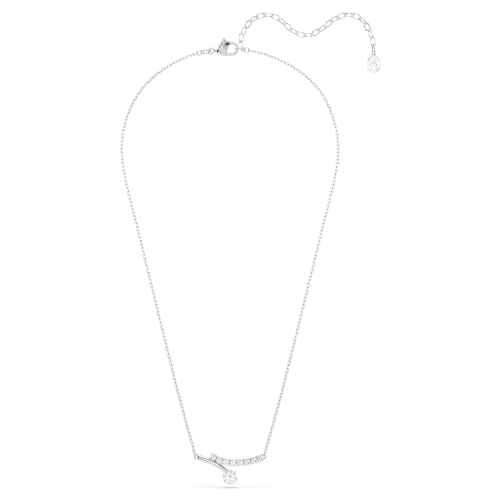 Matrix Round Cut Necklace (White, Rhodium Plated) 5753568